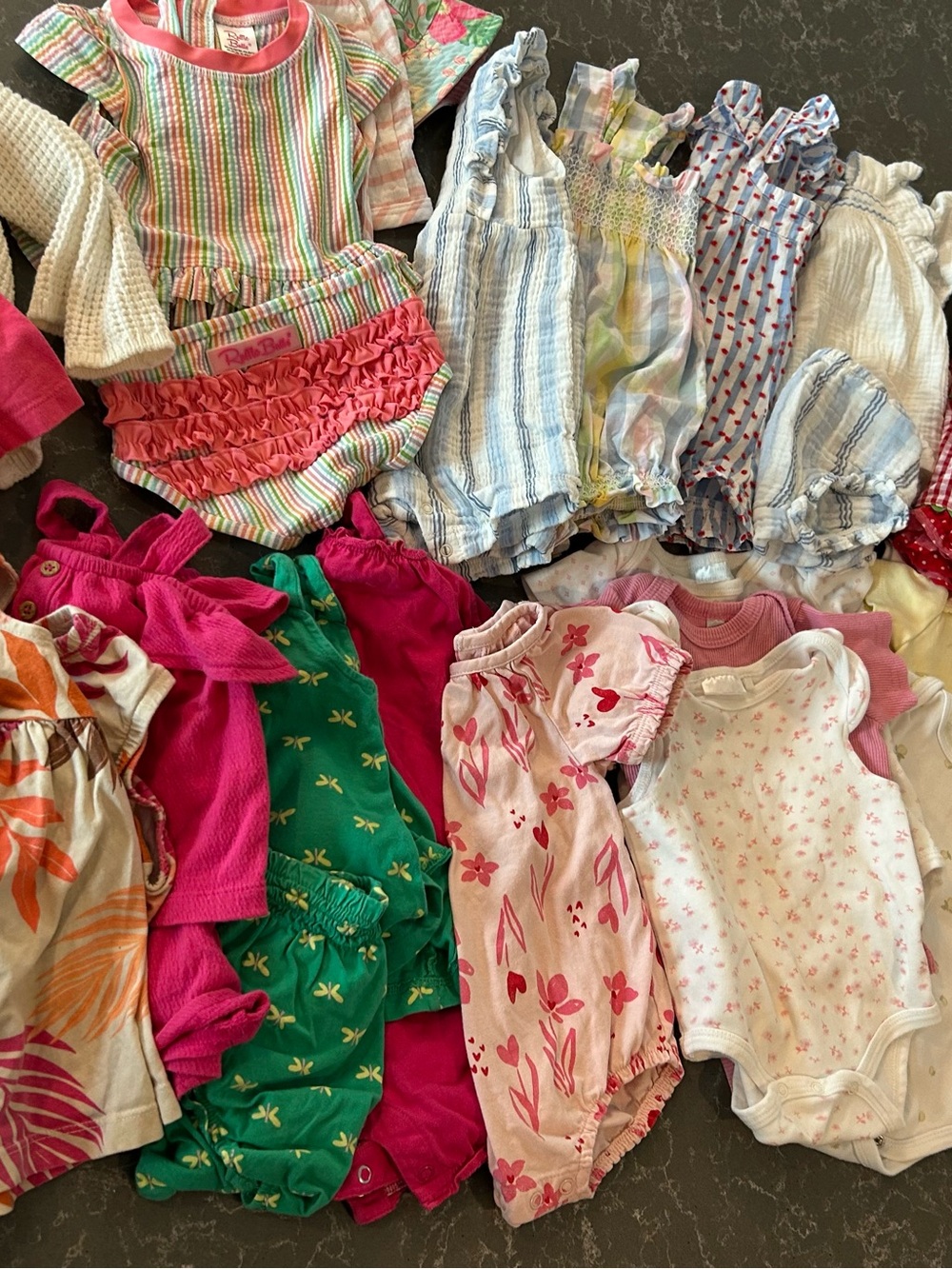 Baby Girl Dresses Sweaters Onesies Lot 6-9 Months Ruffle Butts Summer Clothes